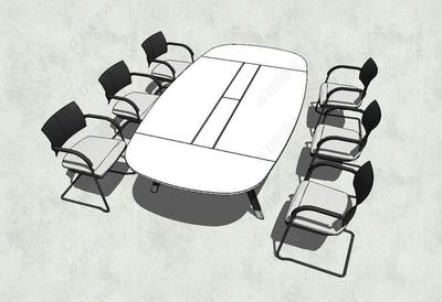 精品會(huì)議室辦公室桌椅SU模型素材與辦公家具定制