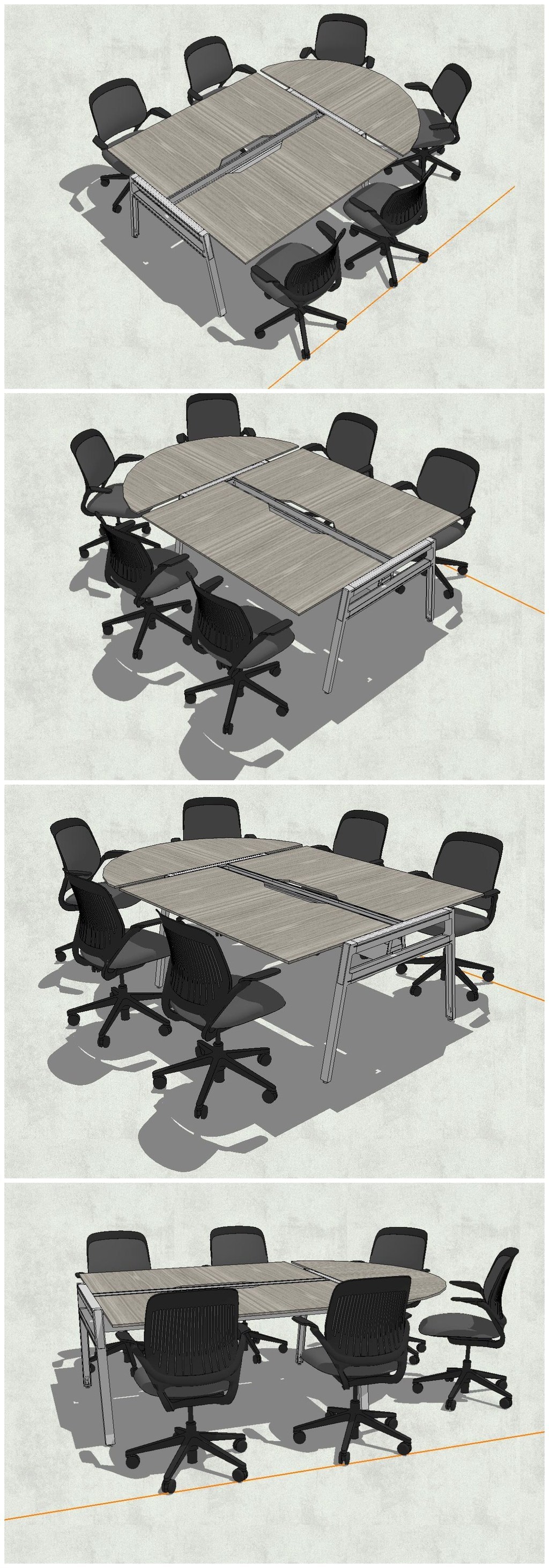 原創(chuàng)精品中型會(huì)議室辦公室桌椅SU模型素材 商用辦公家具的理想選擇
